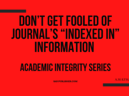 Don’t get fooled of Journal’s “Indexed in” information