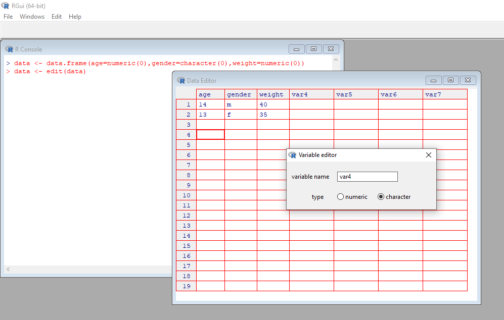 r data entry